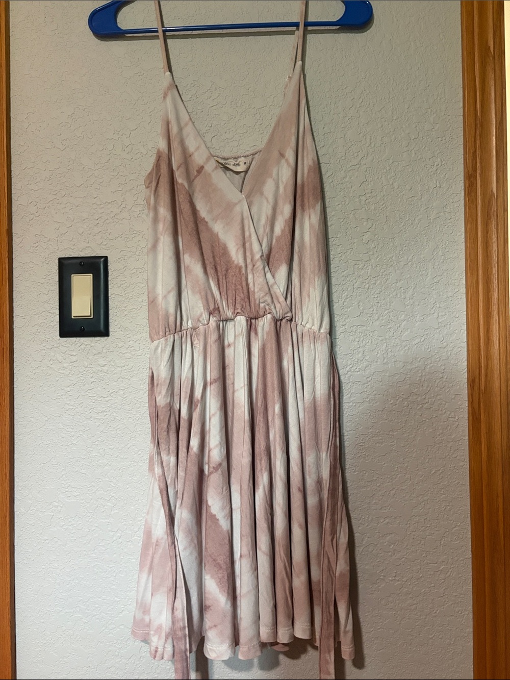 Ocean Drive Blush and White Tie-Dye Midi Sundress